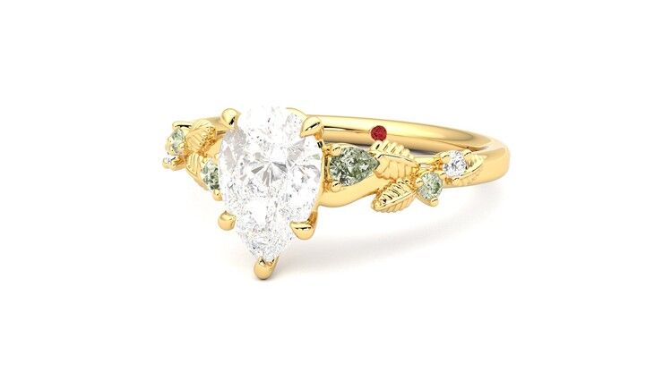 Taylor & Hart Lierre Pear Engagement Ring 360 degree image 26