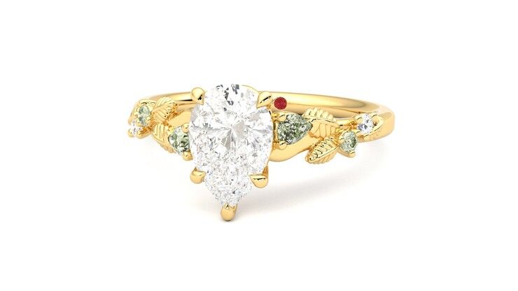 Taylor & Hart Lierre Pear Engagement Ring 360 degree image 27