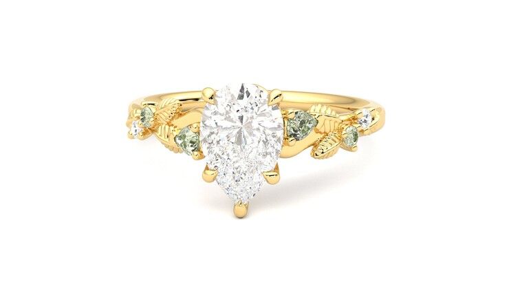 Taylor & Hart Lierre Pear Engagement Ring 360 degree image 28