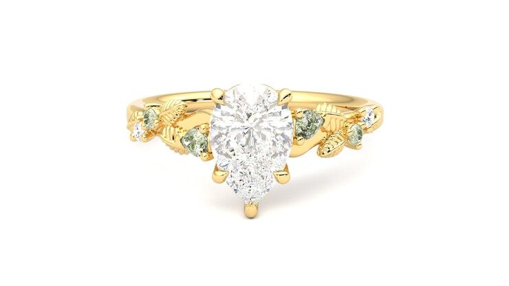 Taylor & Hart Lierre Pear Engagement Ring 360 degree image 29