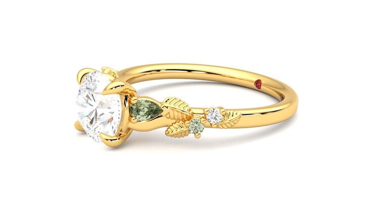 Taylor & Hart Lierre Round Engagement Ring 360 degree image 23