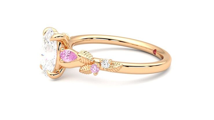 Taylor & Hart Lierre Oval Engagement Ring 360 degree image 22