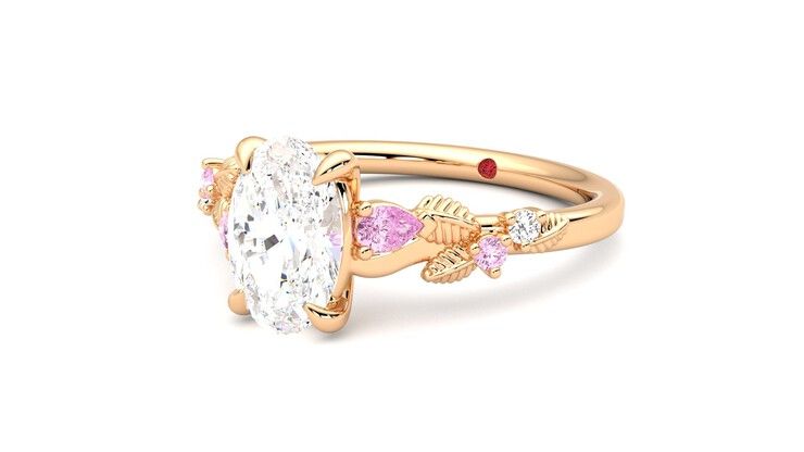 Taylor & Hart Lierre Oval Engagement Ring 360 degree image 25