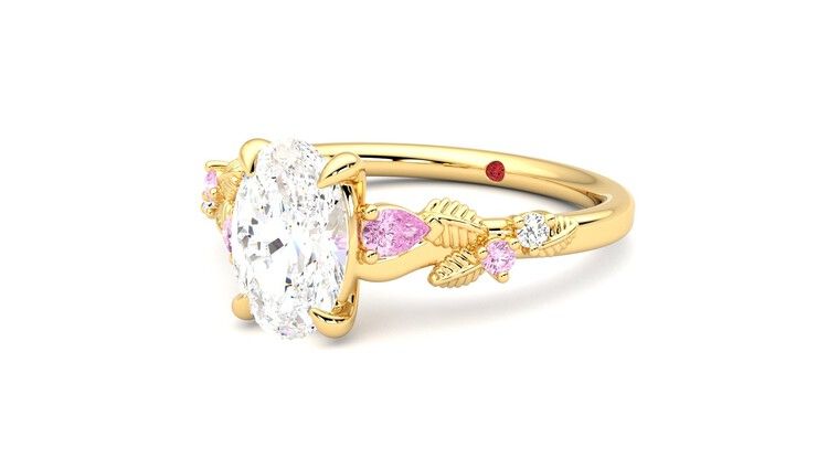Taylor & Hart Lierre Oval Engagement Ring 360 degree image 25
