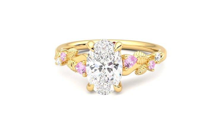 Taylor & Hart Lierre Oval Engagement Ring 360 degree image 28