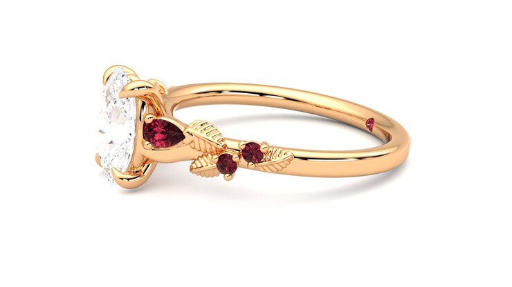 Taylor & Hart Lierre Oval Engagement Ring 360 degree image 22