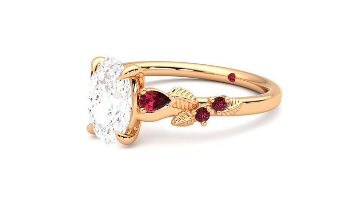 Taylor & Hart Lierre Oval Engagement Ring 360 degree image 24