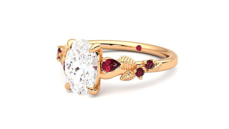 Taylor & Hart Lierre Oval Engagement Ring 360 degree image 25