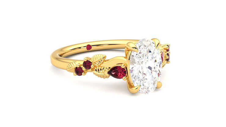 Taylor & Hart Lierre Oval Engagement Ring 360 degree image 5