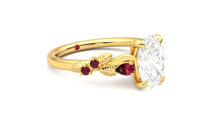 Taylor & Hart Lierre Oval Engagement Ring 360 degree image 6