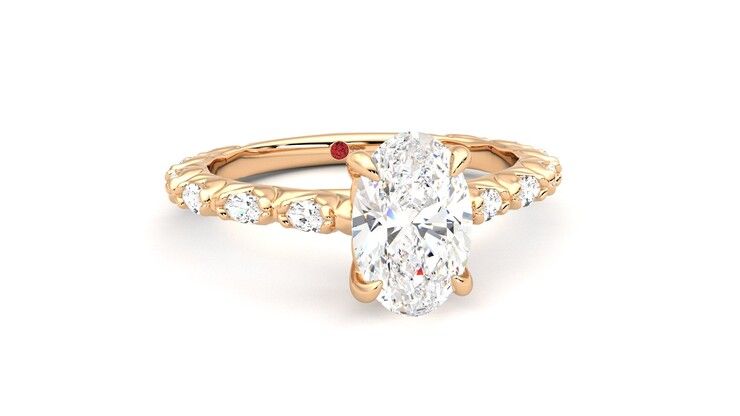 Taylor & Hart Liora Oval Engagement Ring 360 degree image 3