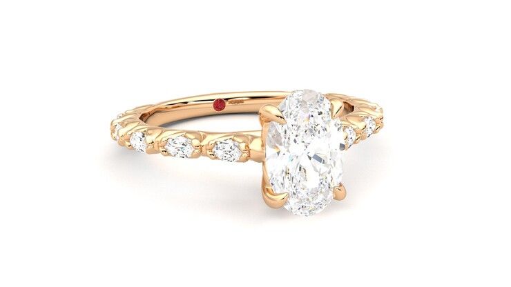 Taylor & Hart Liora Oval Engagement Ring 360 degree image 4