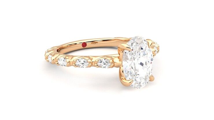 Taylor & Hart Liora Oval Engagement Ring 360 degree image 5
