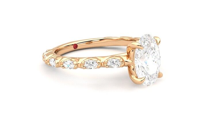 Taylor & Hart Liora Oval Engagement Ring 360 degree image 6