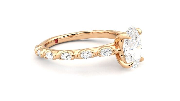 Taylor & Hart Liora Oval Engagement Ring 360 degree image 7