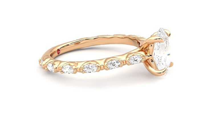 Taylor & Hart Liora Oval Engagement Ring 360 degree image 8