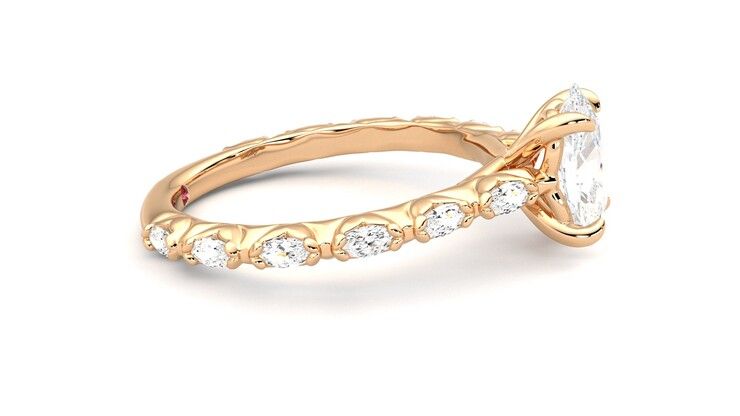 Taylor & Hart Liora Oval Engagement Ring 360 degree image 9