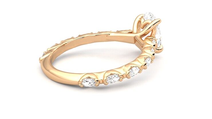 Taylor & Hart Liora Oval Engagement Ring 360 degree image 12