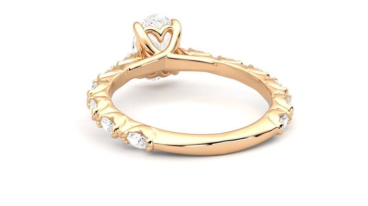 Taylor & Hart Liora Oval Engagement Ring 360 degree image 16