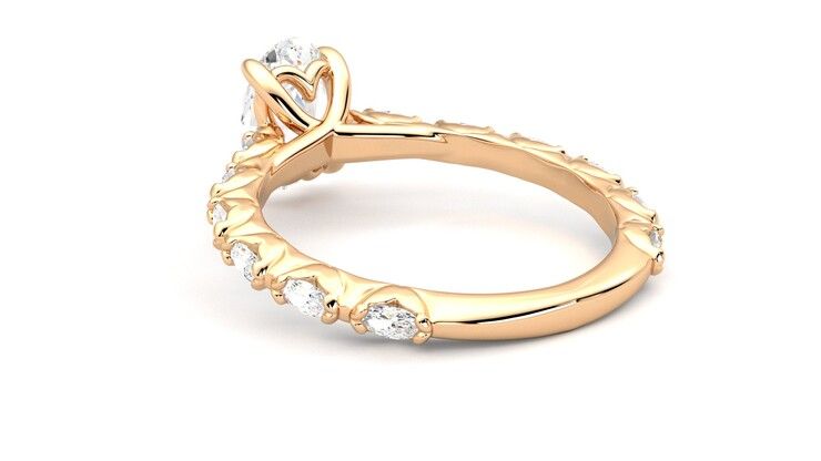 Taylor & Hart Liora Oval Engagement Ring 360 degree image 17