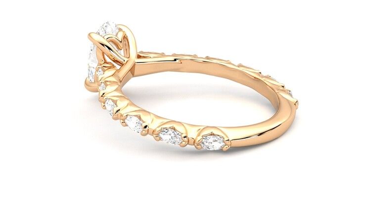 Taylor & Hart Liora Oval Engagement Ring 360 degree image 18