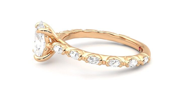 Taylor & Hart Liora Oval Engagement Ring 360 degree image 21
