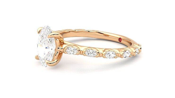 Taylor & Hart Liora Oval Engagement Ring 360 degree image 23