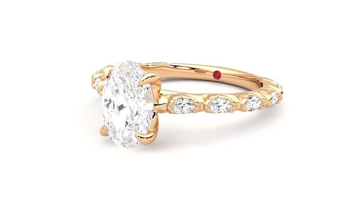 Taylor & Hart Liora Oval Engagement Ring 360 degree image 25