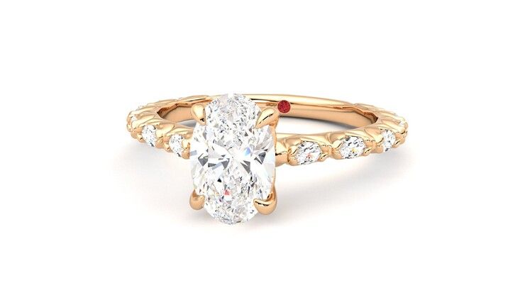 Taylor & Hart Liora Oval Engagement Ring 360 degree image 27