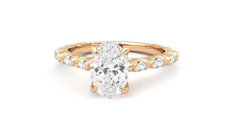 Taylor & Hart Liora Oval Engagement Ring 360 degree image 28