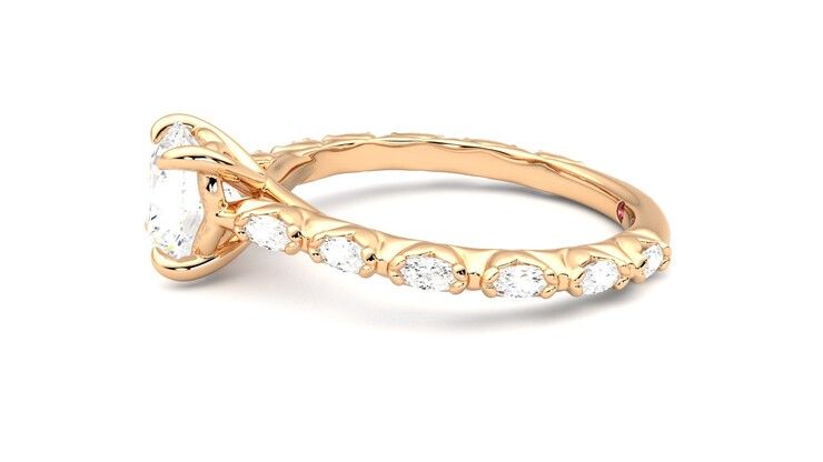 Taylor & Hart Liora Round Engagement Ring 360 degree image 21