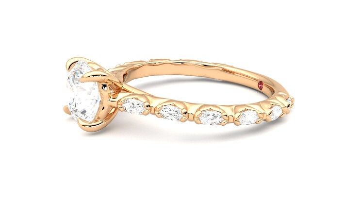 Taylor & Hart Liora Round Engagement Ring 360 degree image 22