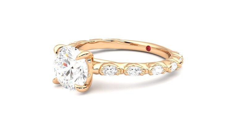 Taylor & Hart Liora Round Engagement Ring 360 degree image 24