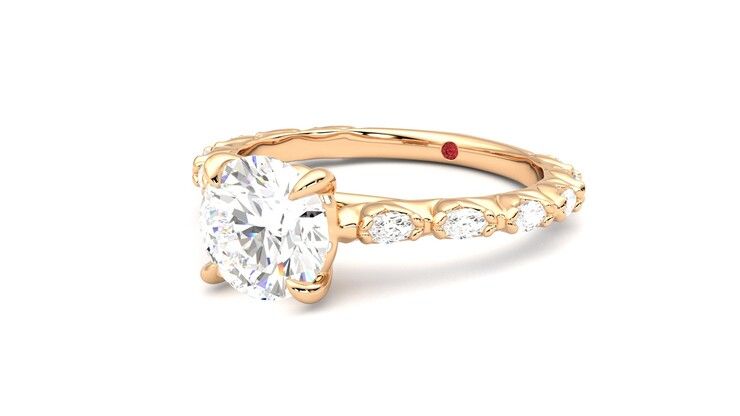 Taylor & Hart Liora Round Engagement Ring 360 degree image 25