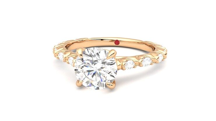 Taylor & Hart Liora Round Engagement Ring 360 degree image 27