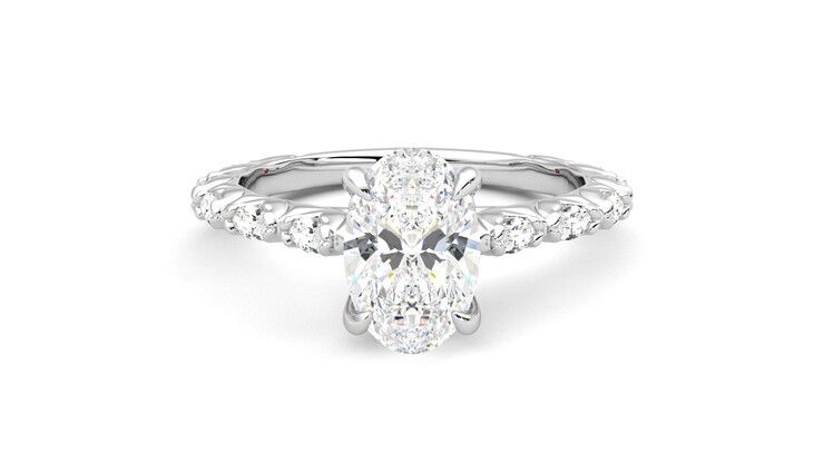 Taylor & Hart Liora Oval Engagement Ring 360 degree image 0