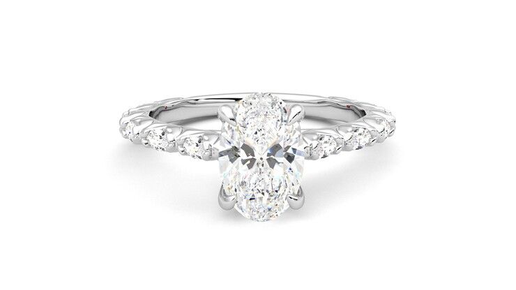 Taylor & Hart Liora Oval Engagement Ring 360 degree image 1