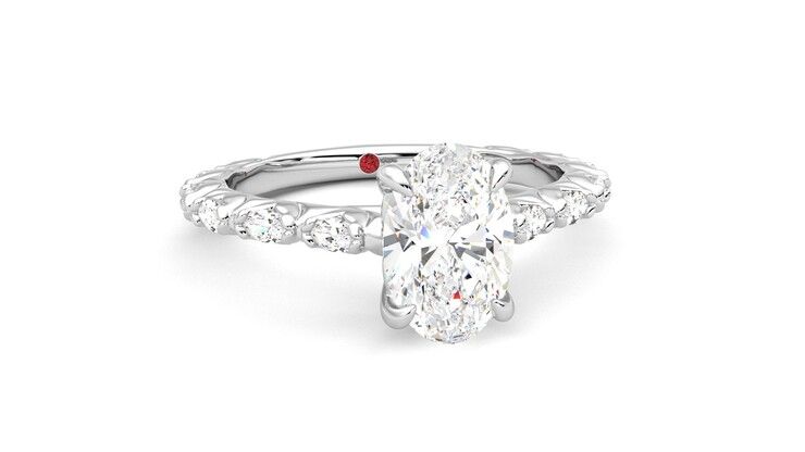 Taylor & Hart Liora Oval Engagement Ring 360 degree image 3