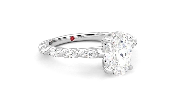 Taylor & Hart Liora Oval Engagement Ring 360 degree image 5