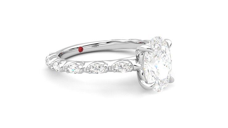 Taylor & Hart Liora Oval Engagement Ring 360 degree image 6