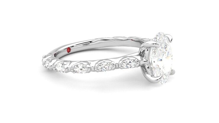 Taylor & Hart Liora Oval Engagement Ring 360 degree image 7