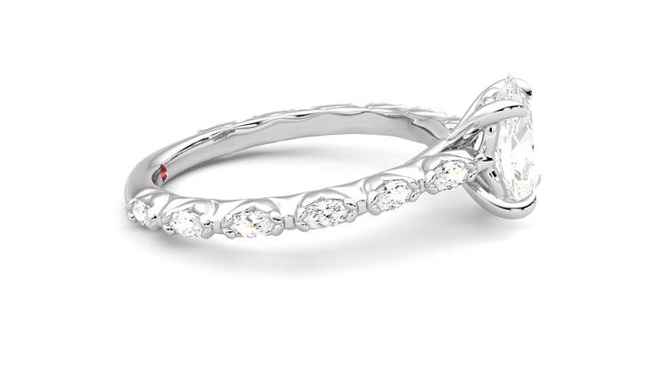 Taylor & Hart Liora Oval Engagement Ring 360 degree image 9