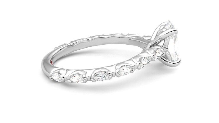 Taylor & Hart Liora Oval Engagement Ring 360 degree image 10