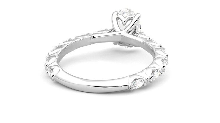 Taylor & Hart Liora Oval Engagement Ring 360 degree image 14