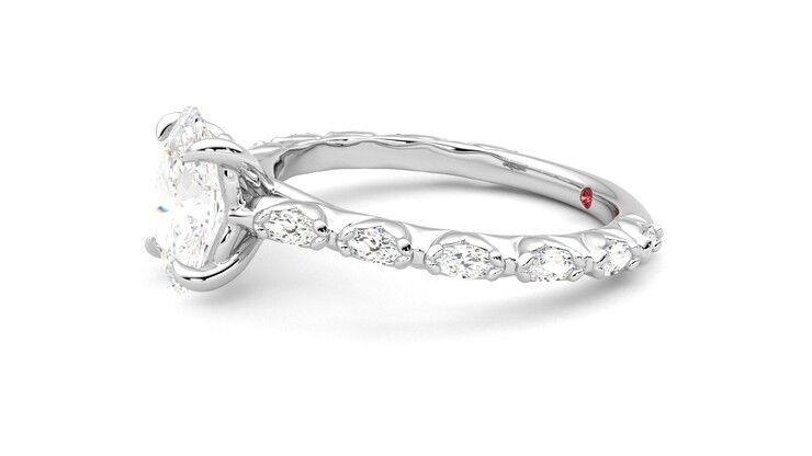 Taylor & Hart Liora Oval Engagement Ring 360 degree image 22