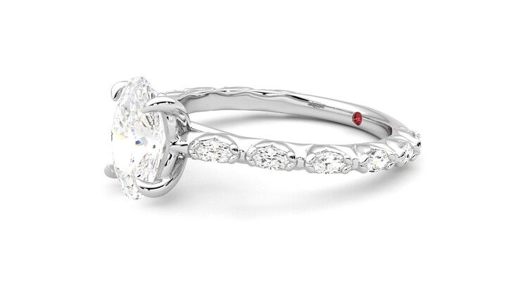 Taylor & Hart Liora Oval Engagement Ring 360 degree image 23
