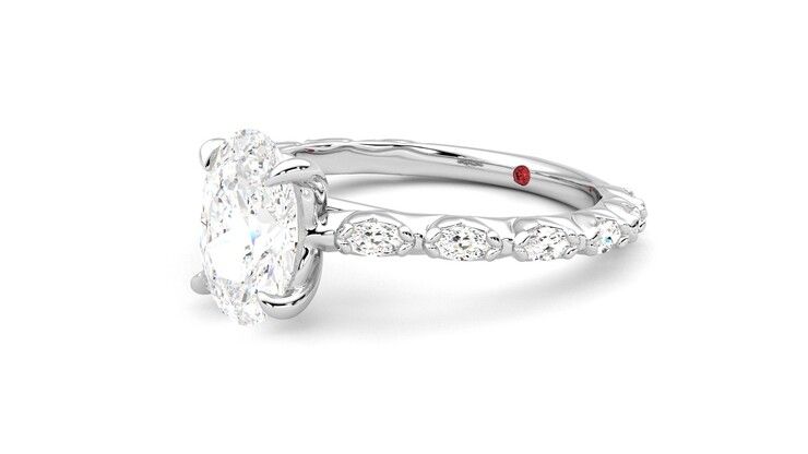 Taylor & Hart Liora Oval Engagement Ring 360 degree image 24