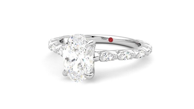 Taylor & Hart Liora Oval Engagement Ring 360 degree image 26