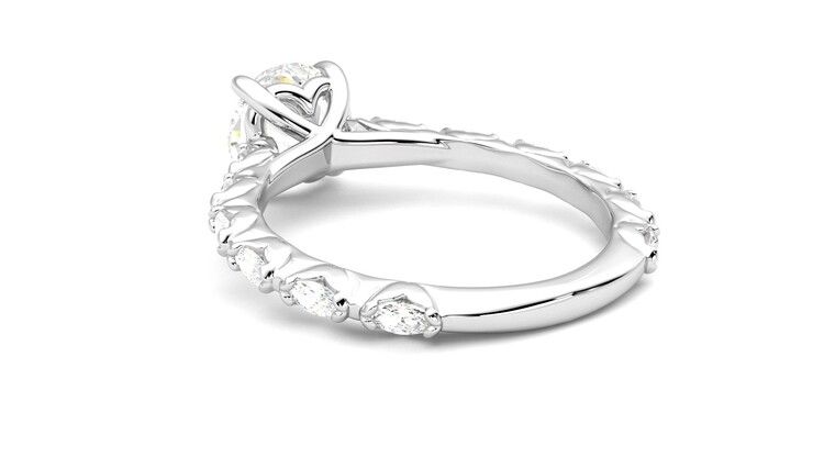 Taylor & Hart Liora Round Engagement Ring 360 degree image 17
