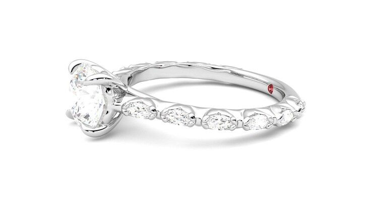 Taylor & Hart Liora Round Engagement Ring 360 degree image 22